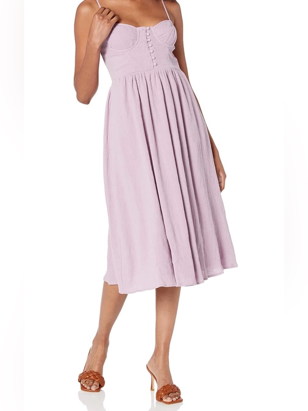 Astr The Label Ferreira Sweetheart Midi Dress Sz M - Picture 2 of 7